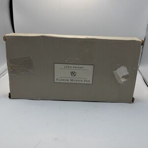 Vintage John Wright Cast Iron Flower Muffin Pan 1991 Floral Bakeware 7 Molds